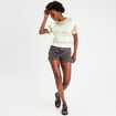 T-shirt manches courtes vert kaki femme