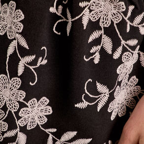 Robe évasée manches courtes noir femme