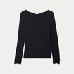 Seconde peau ajust&eacute;e col bateau noir femme