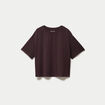 T-shirt col rond manches courtes marron fonc&eacute; femme