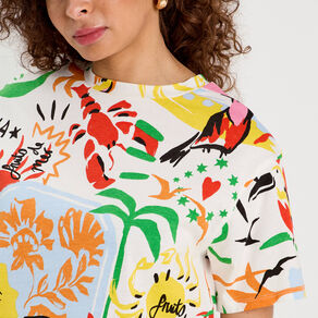 T-shirt cropped blanc femme