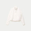 Veste cropped bas resserr&eacute; ecru femme
