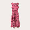 Robe longue &eacute;vas&eacute;e col v sans manches rose femme