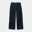 Jean wide leg taille basse denim brut femme