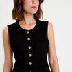 Gilet sans manches tweed noir femme