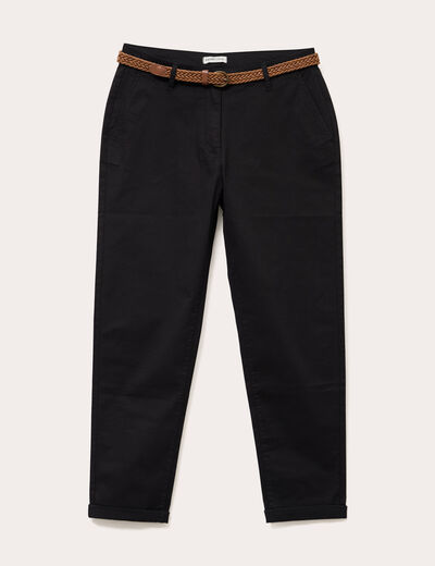Pantalon chino 7/8ème noir femme