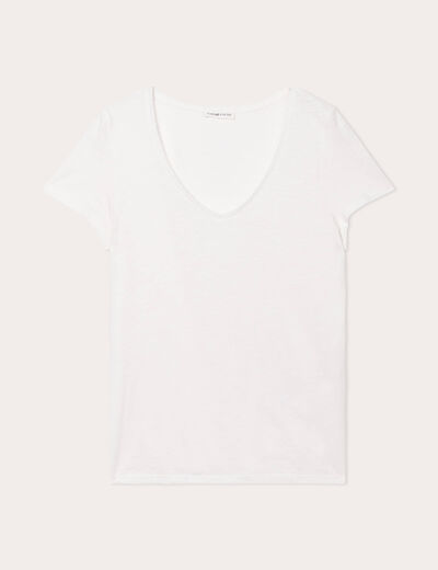 T-shirt manches courtes ecru femme