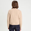 Pull manches longues et noeud beige femme