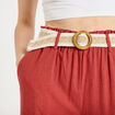 Pantalon large avec ceinture amovible vieux rose femme