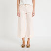 Jean wide leg cropped taille haute blanc femme