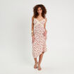 Robe longue évasée dentelle blanc femme