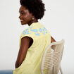 Blouse droite sans manches col v jaune pastel femme