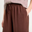 Pantalon large marron foncé femme