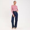 Body cintr&eacute; manches longues bateau vieux rose femme