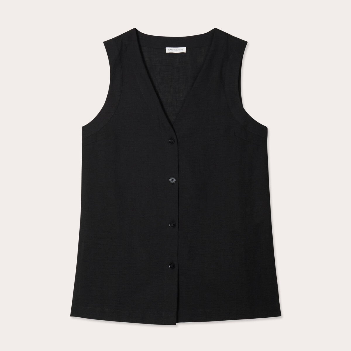 Gilet sans manches noir femme