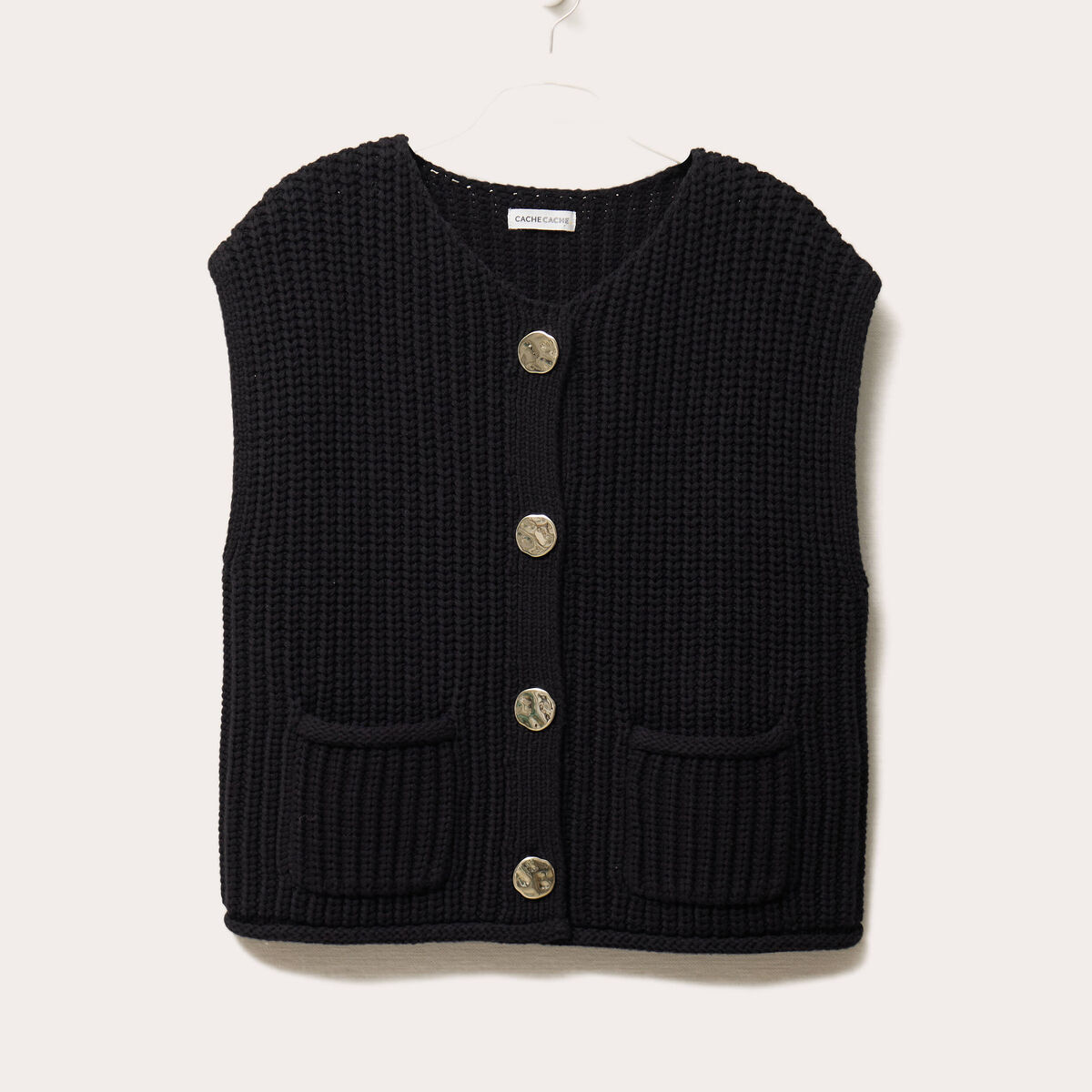 Gilet sans manches noir femme