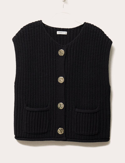 Gilet sans manches noir femme