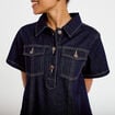Robe droite en jean denim brut femme