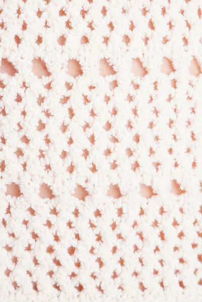 Pull débardeur crochet ecru femme