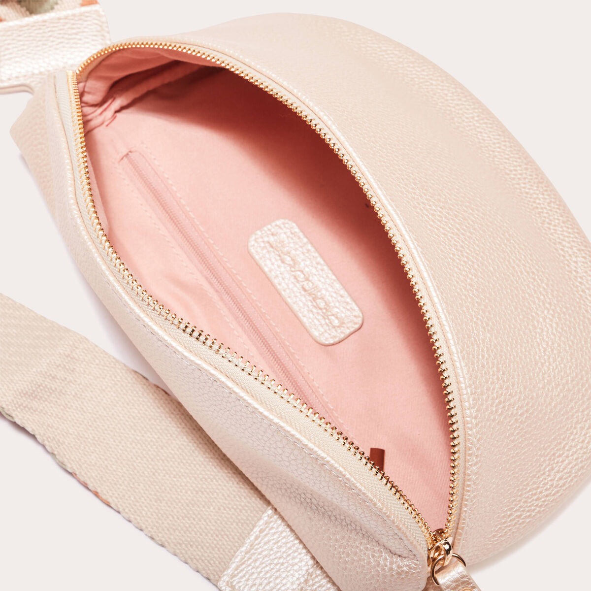 Sac banane en bandoulière gris argent femme