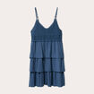 Robe évasée bretelles bleu gris femme
