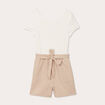 Combishort ceinturée sable femme