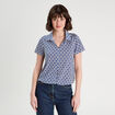 Blouse manches courtes bleu electrique femme