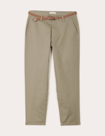 Pantalon chino 7/8ème vert femme