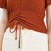 T-shirt manches courtes marron femme
