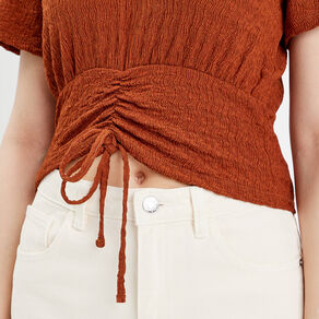 t shirt manches courtes marron femme T-shirt manches courtes marron femme
