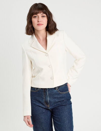 Veste esprit blazer ecru femme