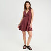 Robe évasée sans manches prune femme