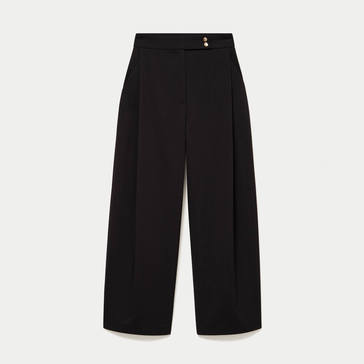 Pantalon bootcut ceinture taille haute noir femme
