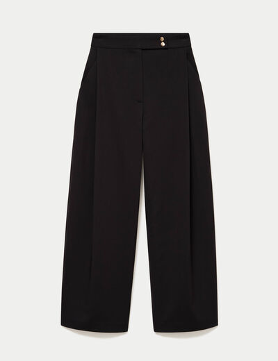 Pantalon bootcut ceinture taille haute noir femme