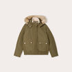 Parka à capuche fausse fourrure vert kaki femme