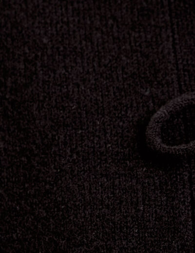Gilet court nou&eacute; noir femme