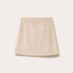 Jupe droite fausse fourrure sable femme