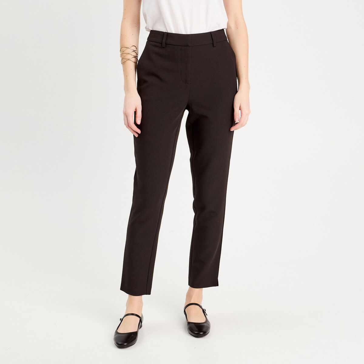 Pantalon slim noir femme