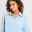 Chemise manches longues bleu femme
