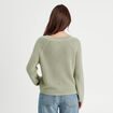 Pull avec boutons épaules vert pastel femme