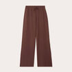 Pantalon large marron foncé femme