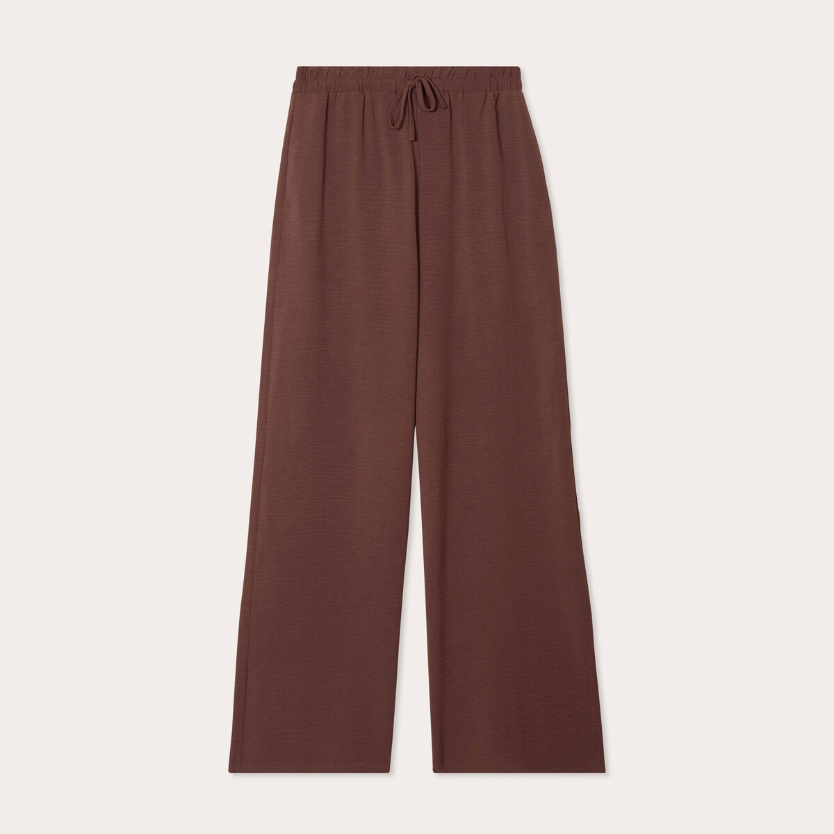 Pantalon large marron foncé femme