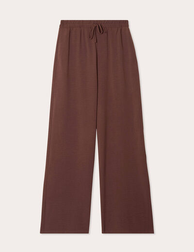 Pantalon large marron foncé femme