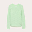 Pull ajour&eacute; col rond manches longues vert pastel femme