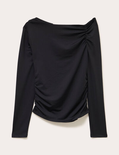 T-shirt ajust&eacute; manches longues noir femme