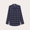 Chemise manches longues bleu foncé femme
