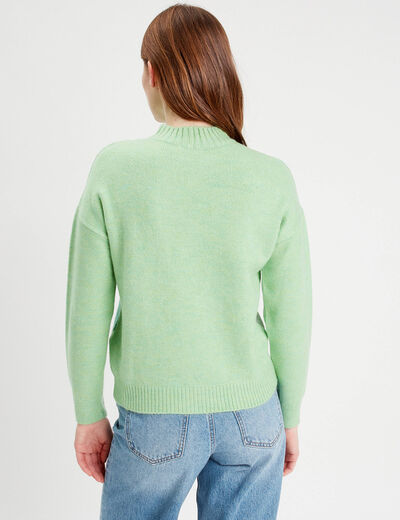 Pull col montant multicolore femme