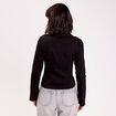 Chemise courte bas resserr&eacute; noir femme