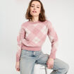 Pull manches longues rose poudrée femme