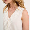 Blouse volants sans manches ecru femme